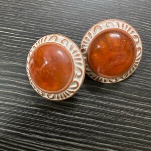 Vintage Orange Clip-On Earrings